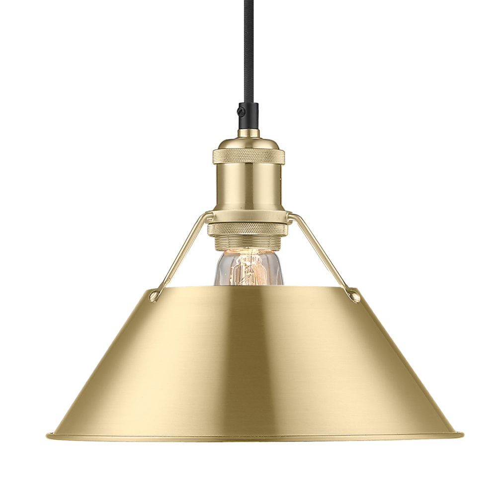 Yep by Golden Lighting Orwell 1-light 10in Pendant in Brushed Champagne Brass